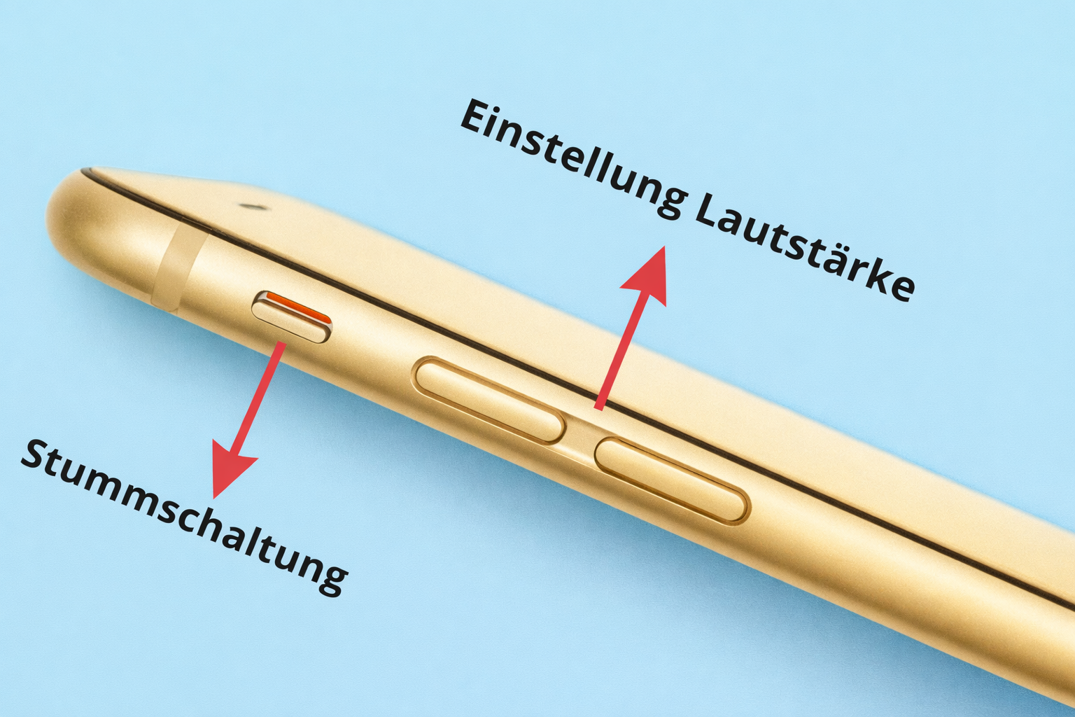Klingelton-Lautstärke mit den physischen Tasten ändern