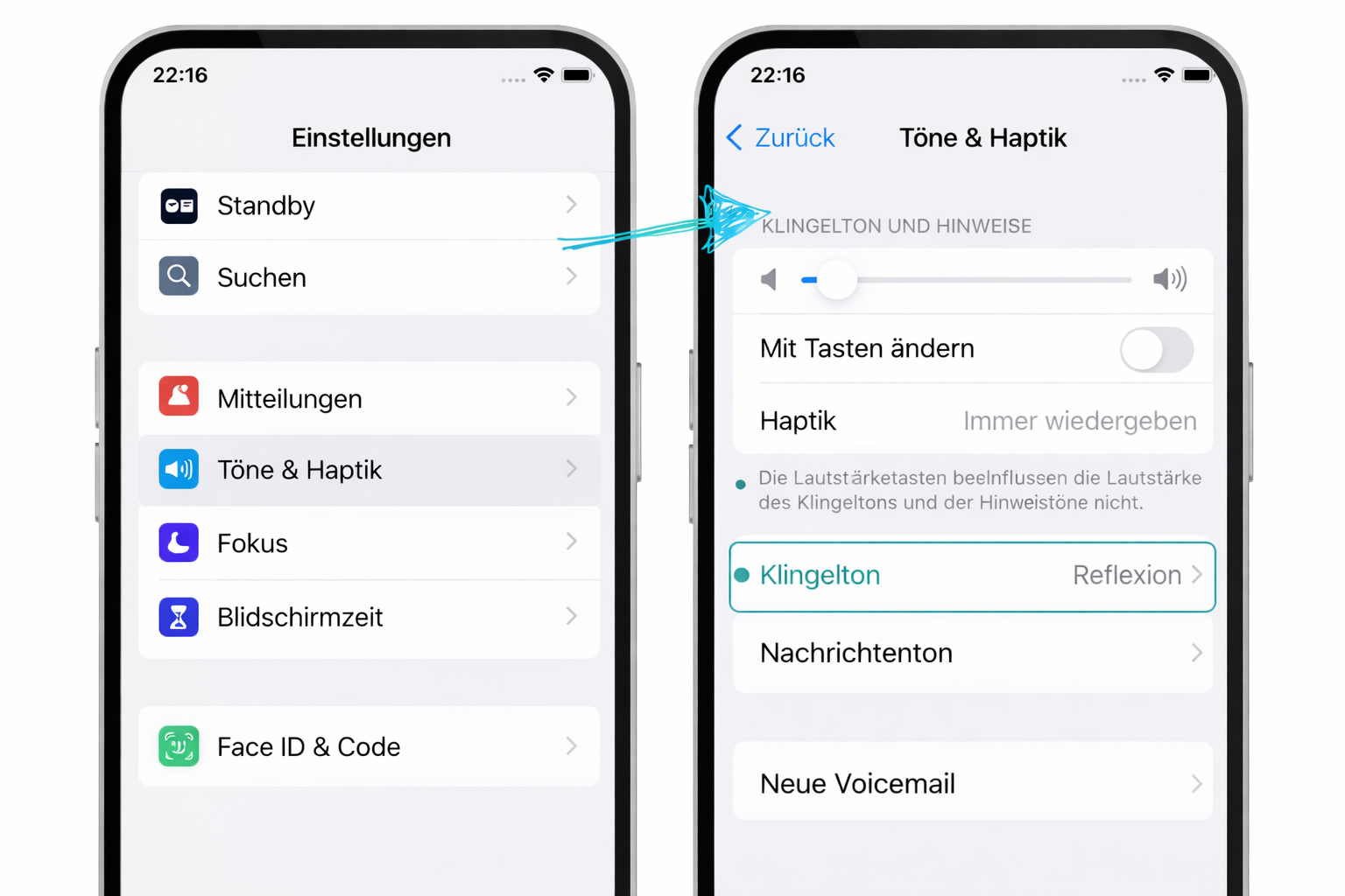 Standard-Klingelton auf dem iPhone einstellen