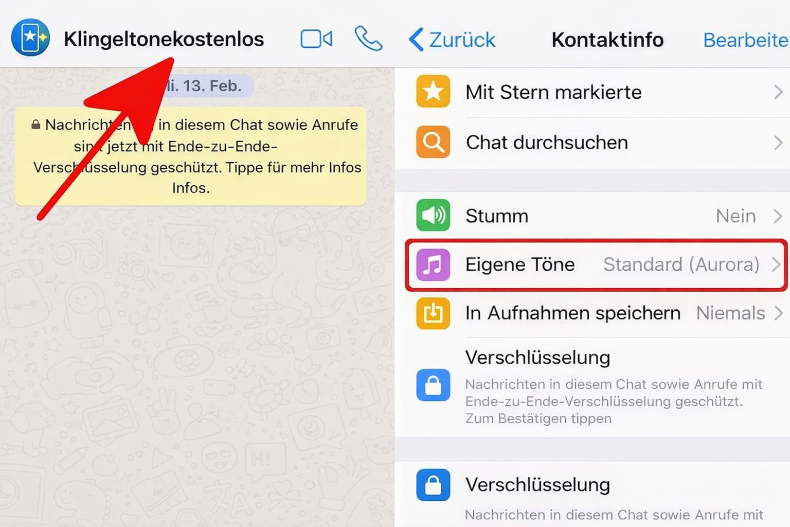 Eigene Töne für einzelne Kontakte in WhatsApp einstellen